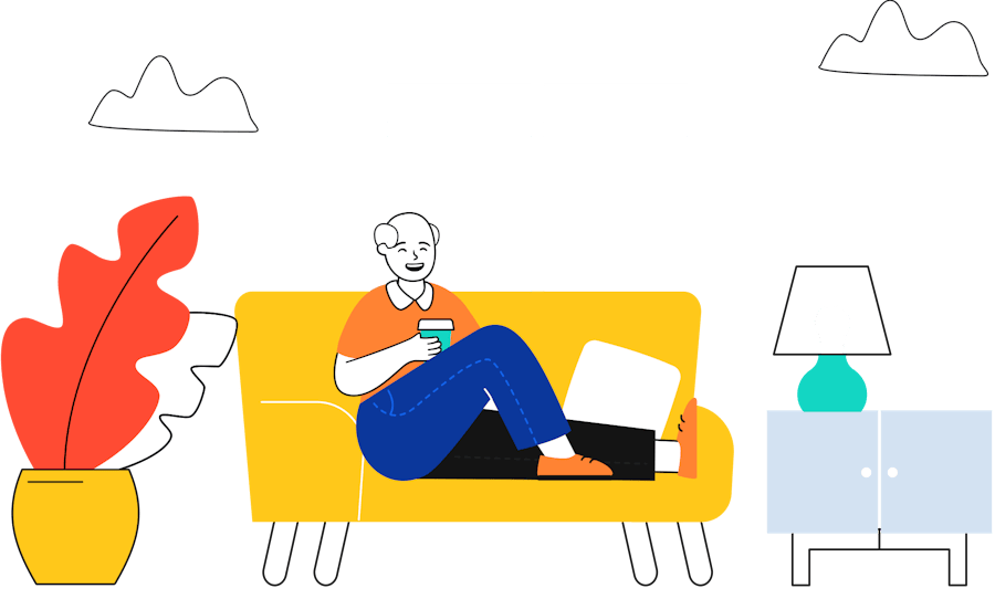 Person relaxing on a sofa
